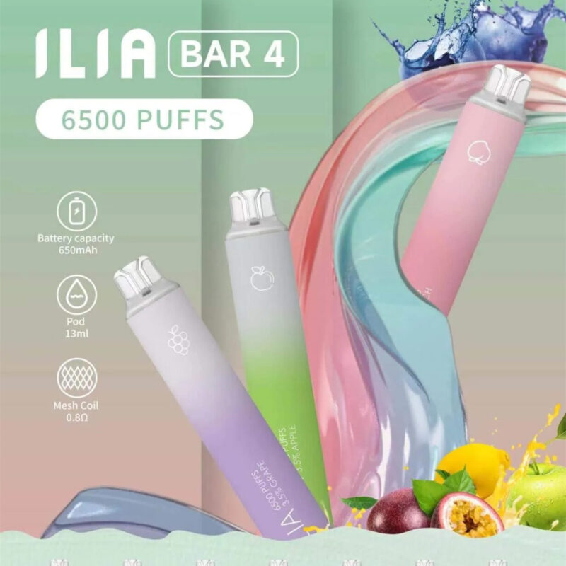 【五送一] ILIA Bar4 (四代)拋棄式電子煙一次性6500口 現貨快速出貨